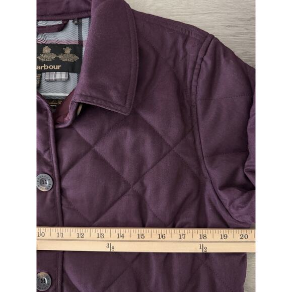 Barbour Skye Quilted Coat Plum UK 14/US 10 Winter Jacket Aubergine/Burgundy - Picture 8 of 12